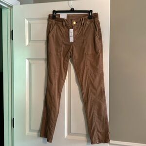 NWT, WHBM, The Straight Crop, size 2R, color Sandlewood, cotton, rayon, spandex